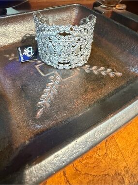 Virgins Saints & Angels Silver Filigree Cuff Bracelet